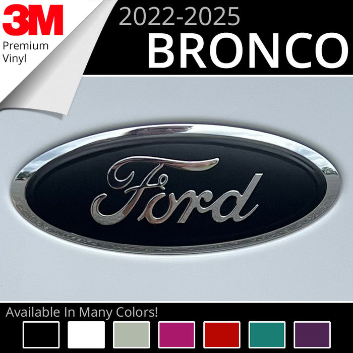 BocaDecals 2022-2025 Ford Bronco Logo Emblem Insert Decal Overlay (Set of 1)