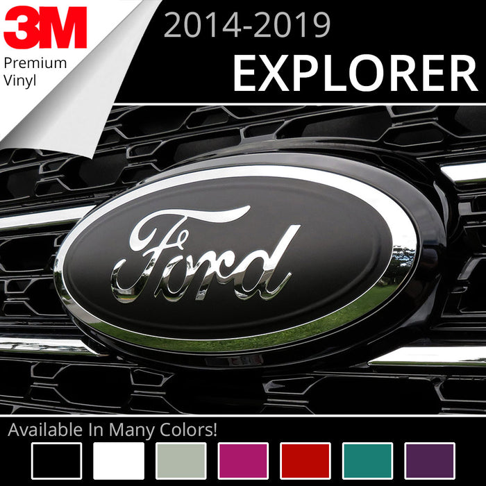 BocaDecals 2014-2019 Ford Explorer Logo Emblem Insert Decal Overlays (Set of 2)