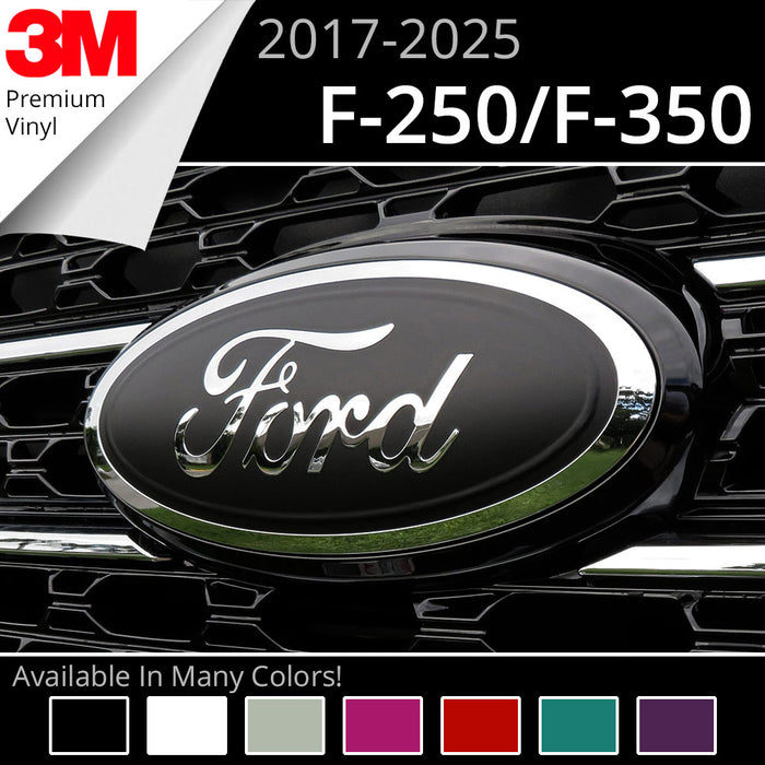 BocaDecals 2017-2025 Ford F250/F350 Emblem Overlay Insert Decals (Set of 2)