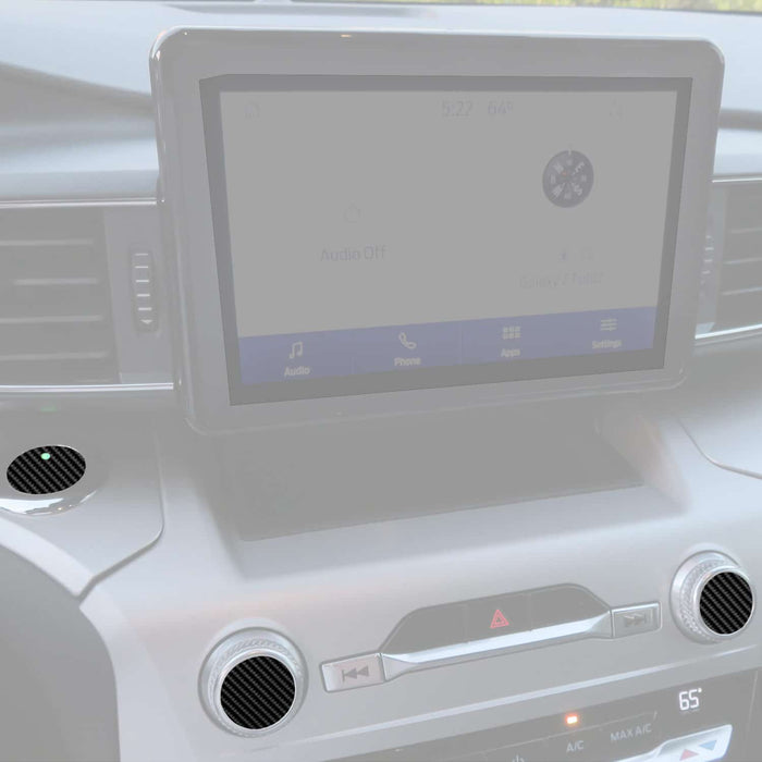 BocaDecals 2020-2024 Ford Explorer Carbon Fiber Push Start, Volume & Headlight Button Decal Sticker Set
