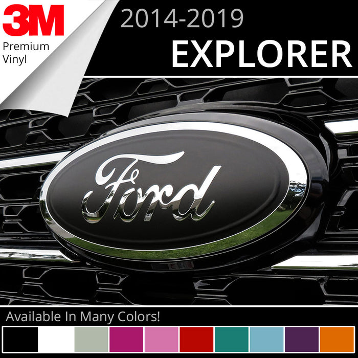 BocaDecals Emblem Insert Decal Overlays For 2014-2019 Ford Explorer (Set of 2)