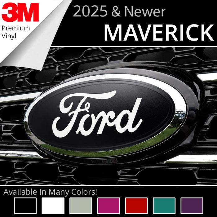 BocaDecals 2025-2026 Ford Maverick Logo Emblem Overlay Insert Decals (Set of 2)