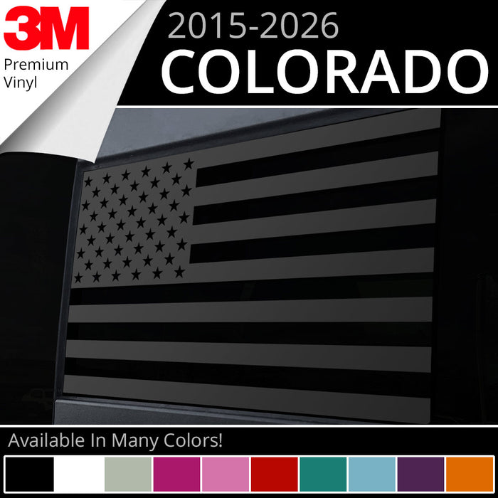 BocaDecals Precut Rear Middle Window American Flag Decal For 2015-2026 Chevy Colorado