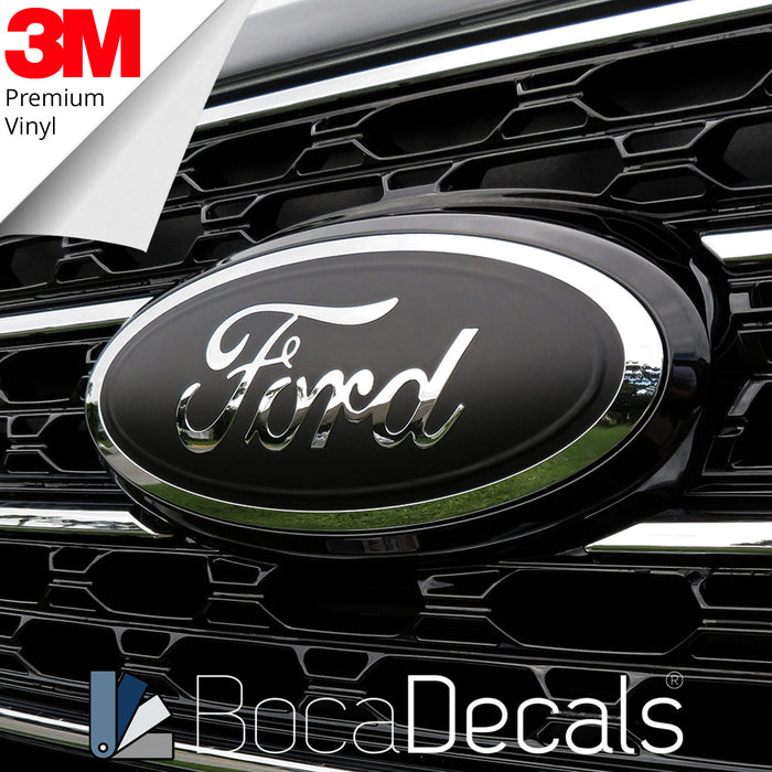 BocaDecals 2017-2025 Ford F250/F350 Emblem Overlay Insert Decals (Set of 2)