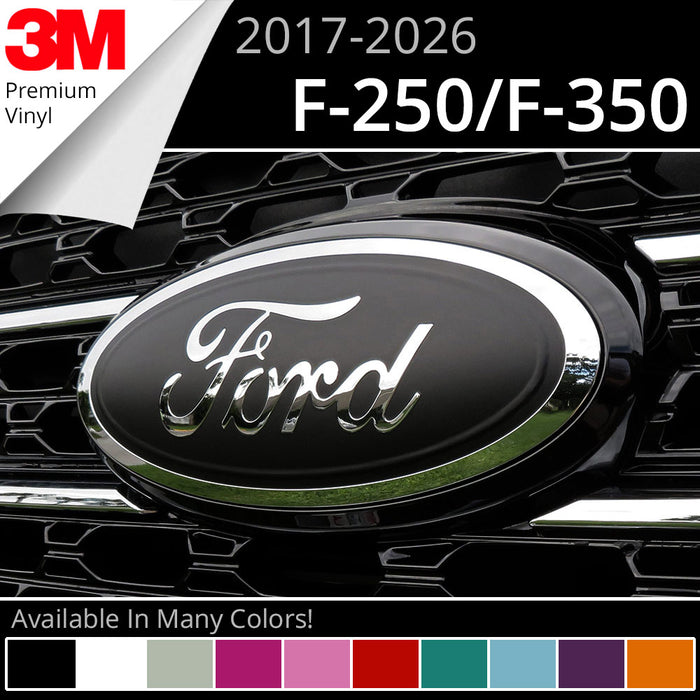 BocaDecals Super Duty Emblem Overlay Insert Decals For 2017-2025 Ford F250/F350 (Set of 2)