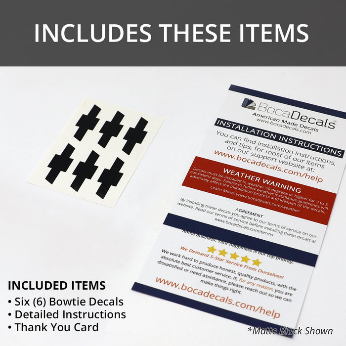 BocaDecals 2018-2026 Chevy Traverse Center Cap Bowtie Decals (Set of 6)