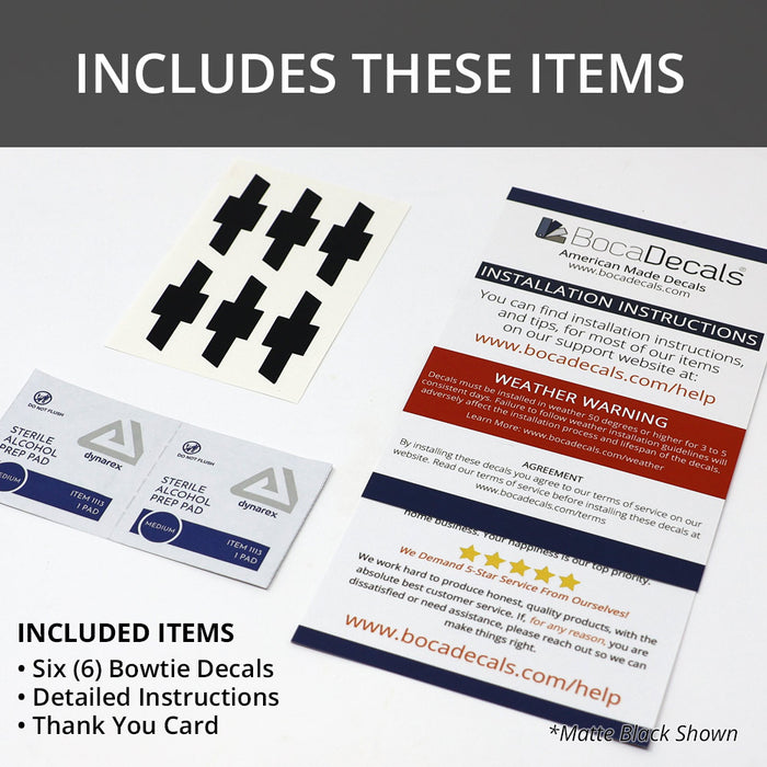 BocaDecals 2018-2023 Chevy Traverse Center Cap Bowtie Decals (Set of 6)