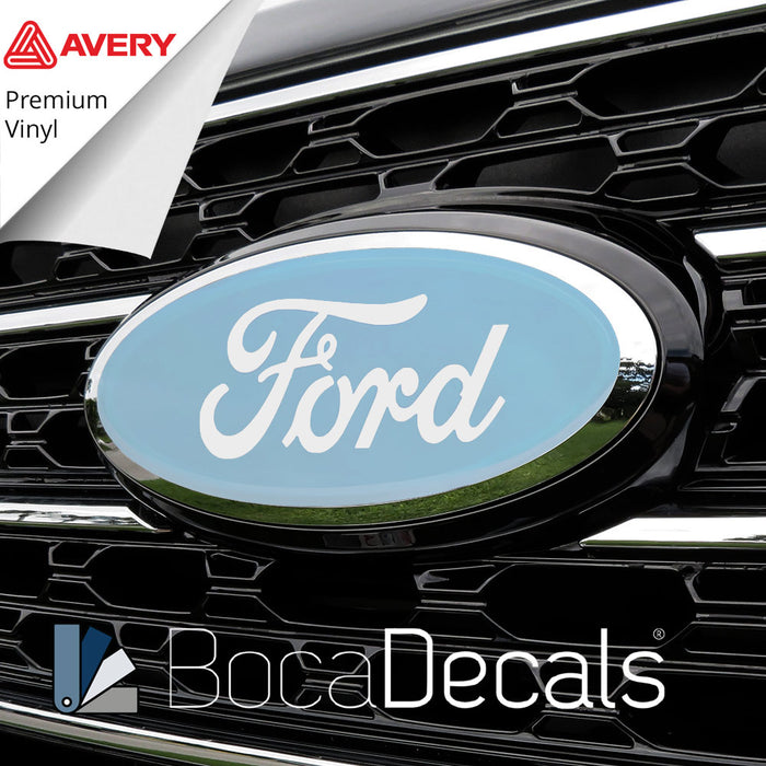 BocaDecals Emblem Overlay Insert Decals For 2024-2026 Ford F150 (Set of 2)