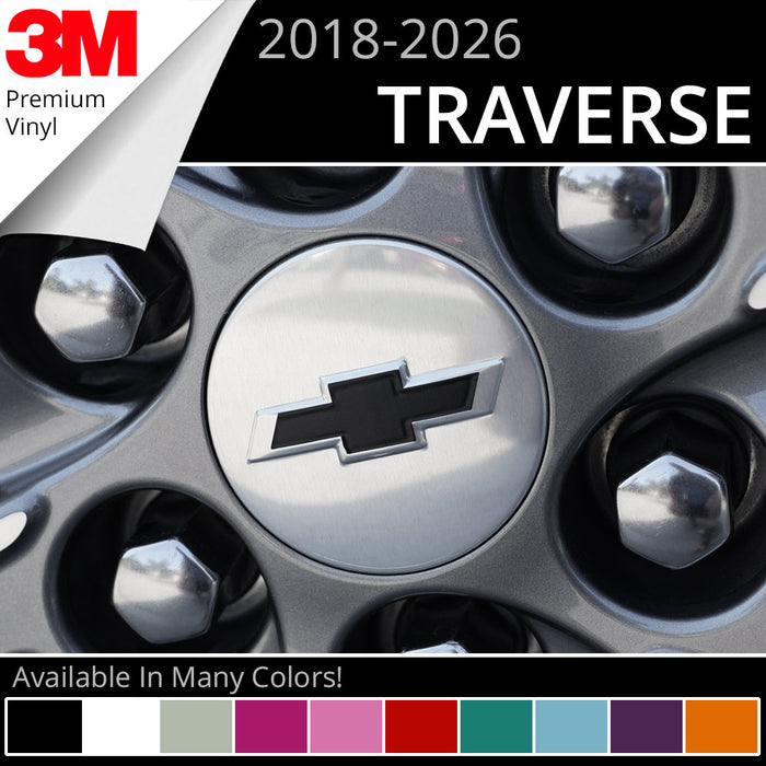 BocaDecals 2018-2026 Chevy Traverse Center Cap Bowtie Decals (Set of 6)