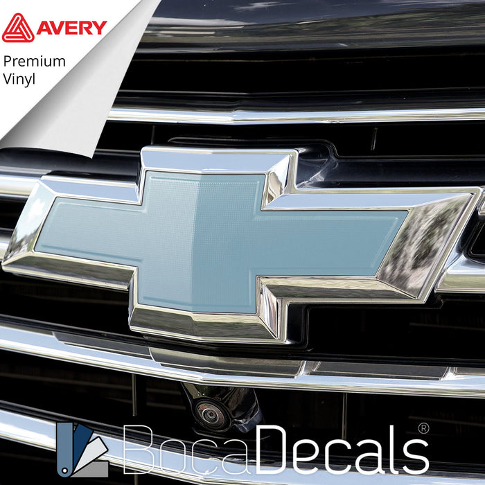 BocaDecals 2021-2023 Chevy Silverado 1500 Bowtie Emblem Overlay Insert Decals (Set of 2)