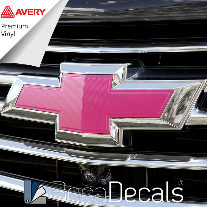 BocaDecals 2021-2023 Chevy Silverado 1500 Bowtie Emblem Overlay Insert Decals (Set of 2)