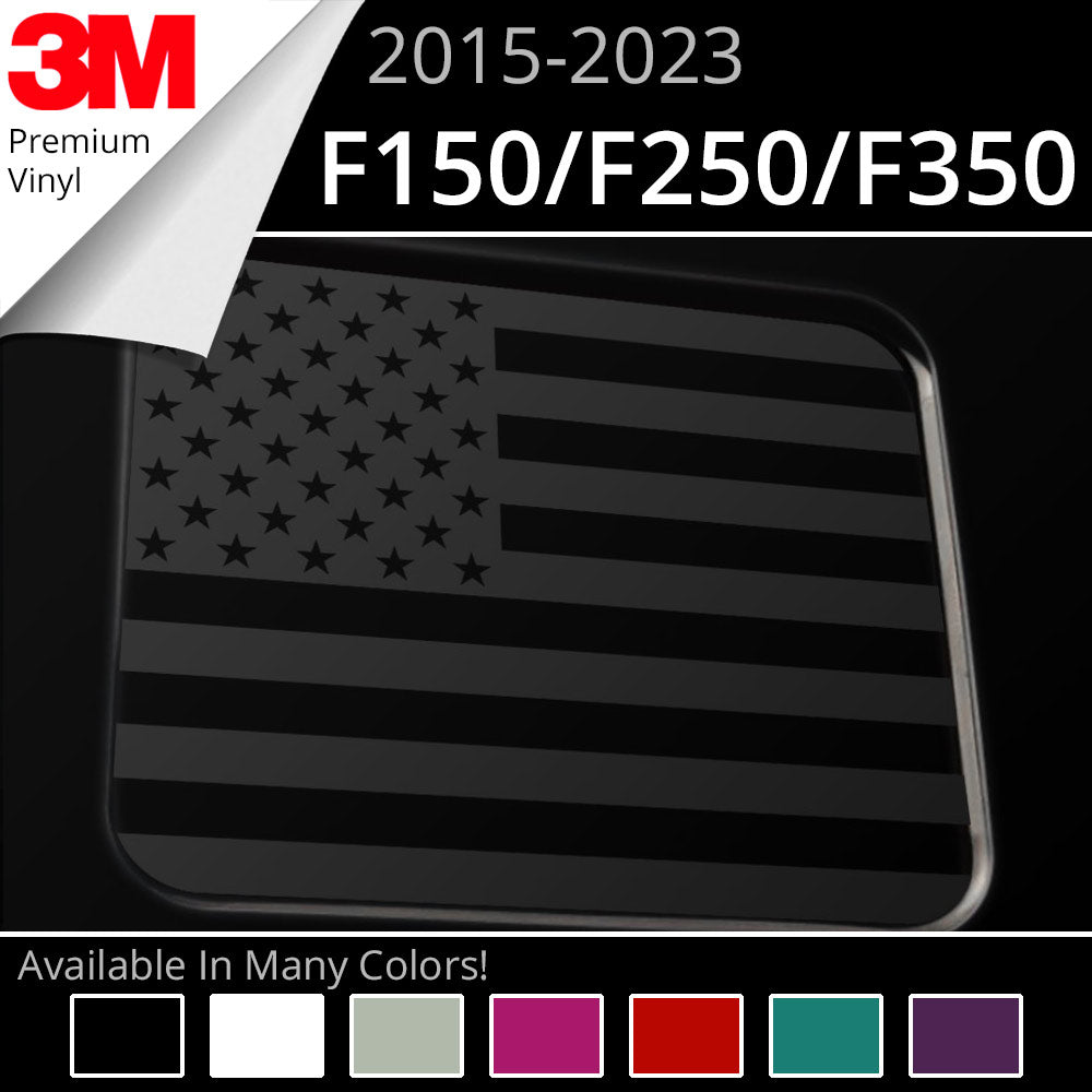 BocaDecals American Flag Rear Window Decal - Carbon Fiber Black - Fits Ford F150, F250, F350 (2015-2022) - View #6