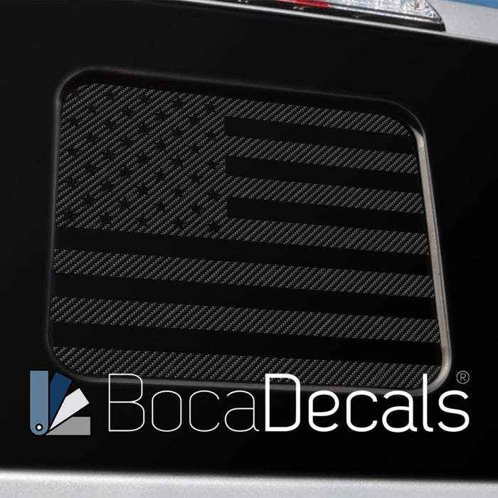 BocaDecals 2015-2023 Ford F150 F250 F350 Precut Rear Middle Window American Flag Decal