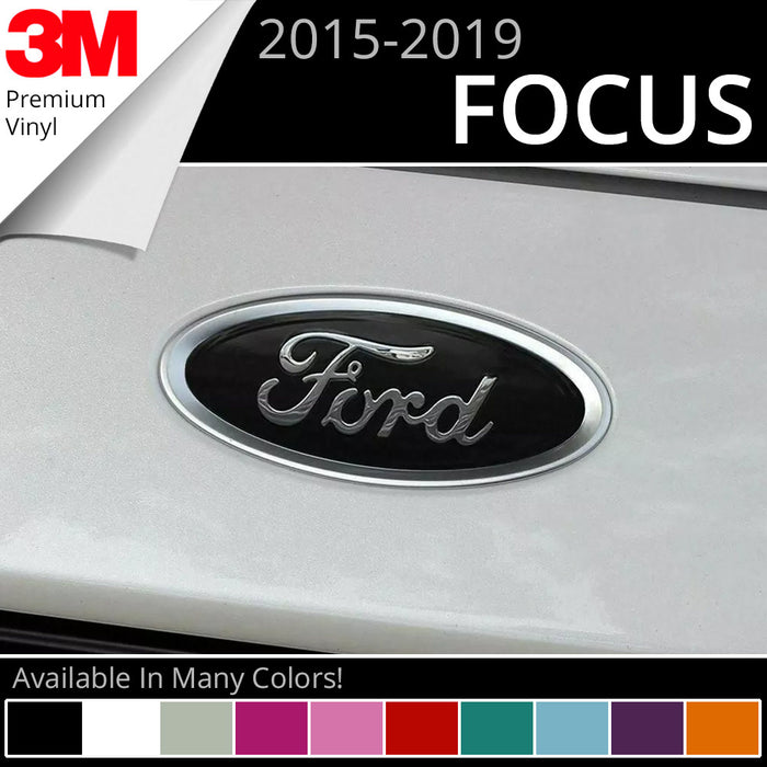BocaDecals Emblem Overlay Insert Decals For 2015-2019 Ford Focus