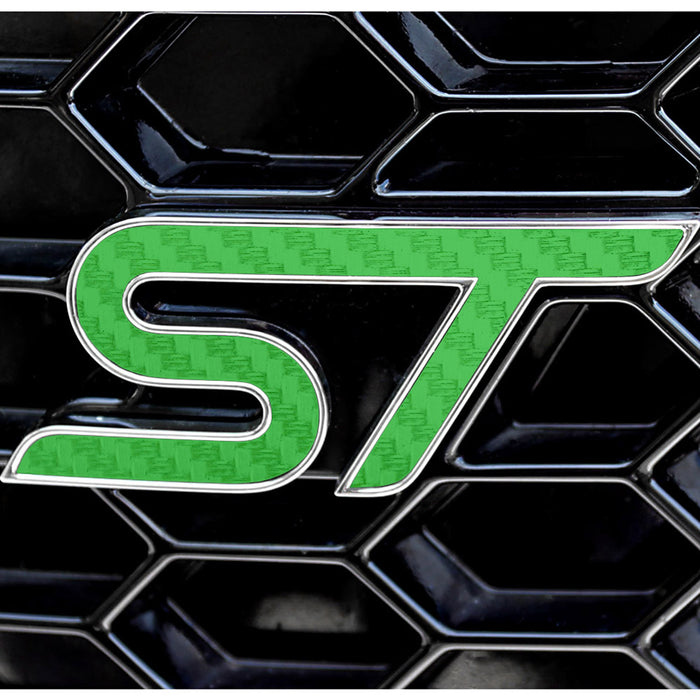 Black Carbon Fiber ST Decal Inserts For 2013-2018 Ford Focus ST - Set Of 2