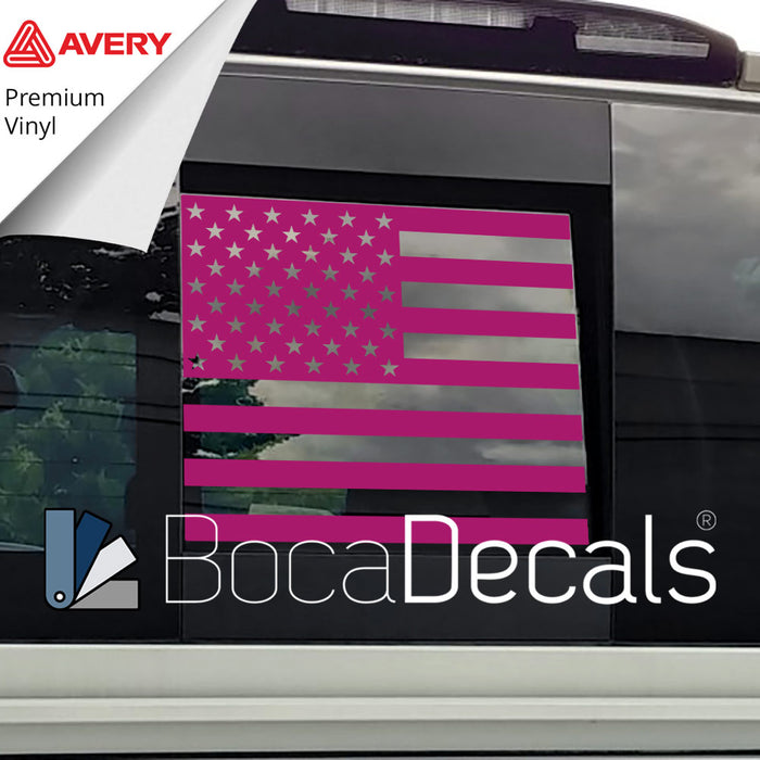BocaDecals Precut Rear Middle Window American Flag Decal For 2013-2022 Nissan Titan