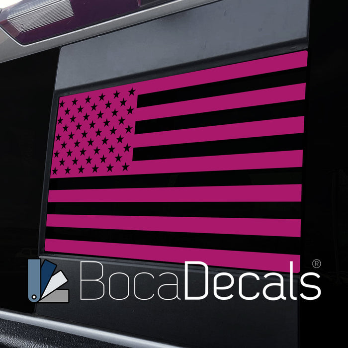 BocaDecals 2019-2025 Chevy Silverado and GMC Sierra Rear Middle Window American Flag Decal