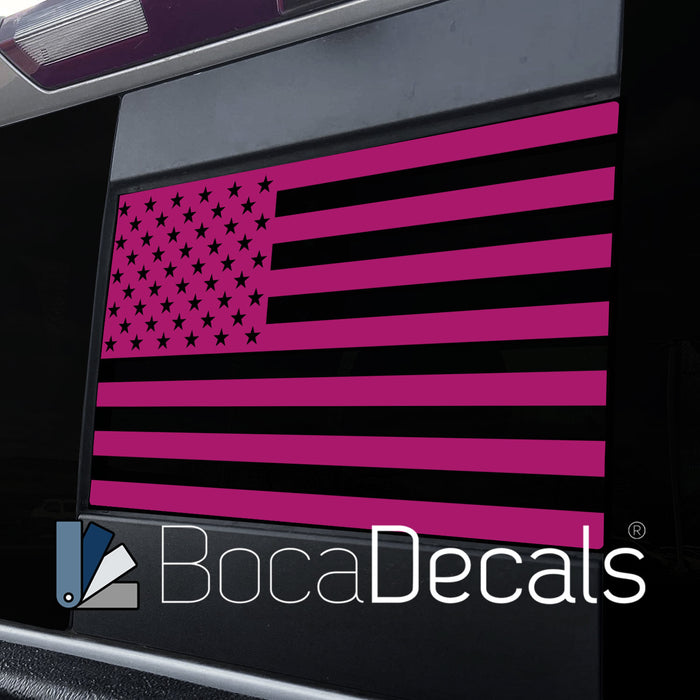 BocaDecals 2004-2018 Chevy Silverado and GMC Sierra 1500/2500/3500 Rear Middle Window American Flag Decal