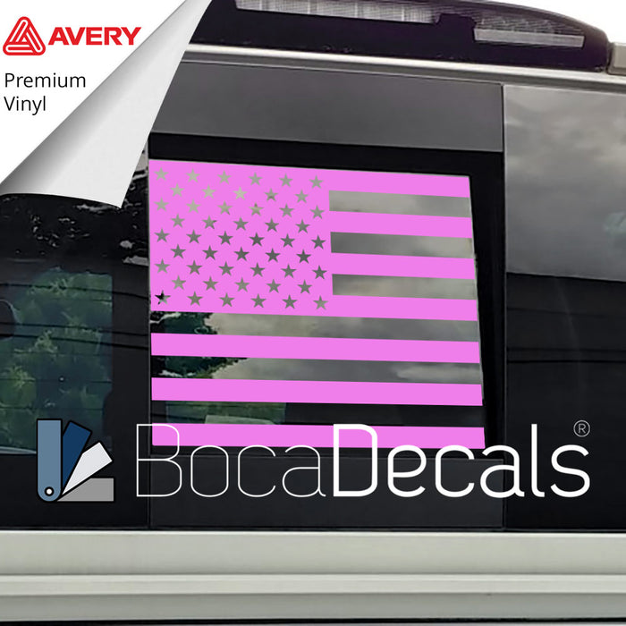 BocaDecals Precut Rear Middle Window American Flag Decal For 2013-2022 Nissan Titan