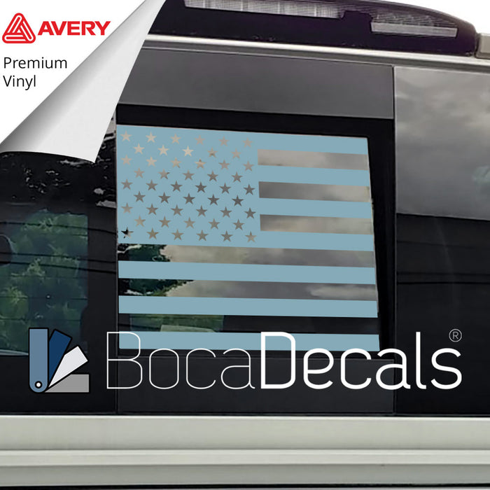 BocaDecals Precut Rear Middle Window American Flag Decal For 2013-2022 Nissan Titan