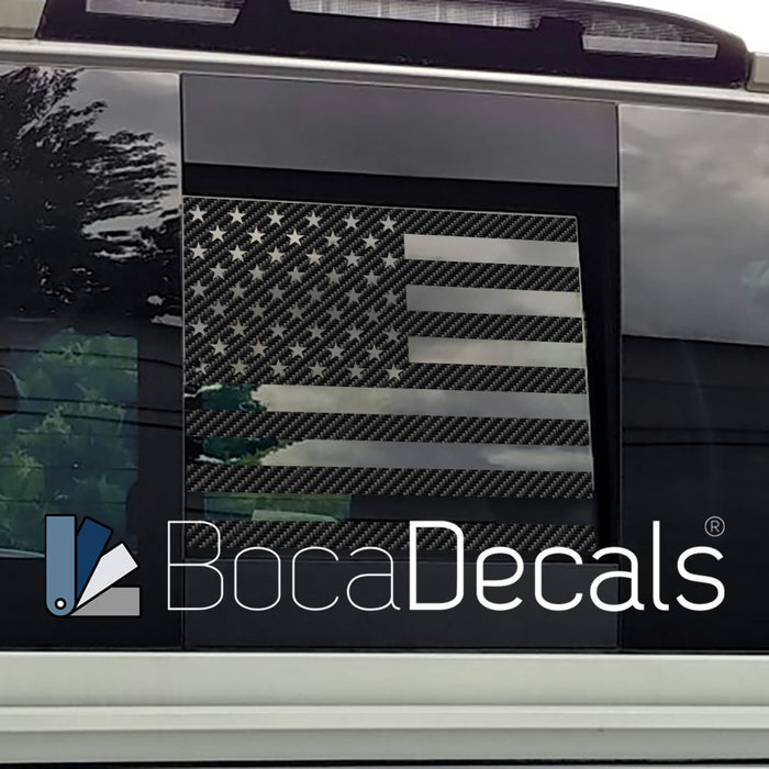 BocaDecals 2016-2025 Toyota Tacoma Rear Middle Window American Flag Decal