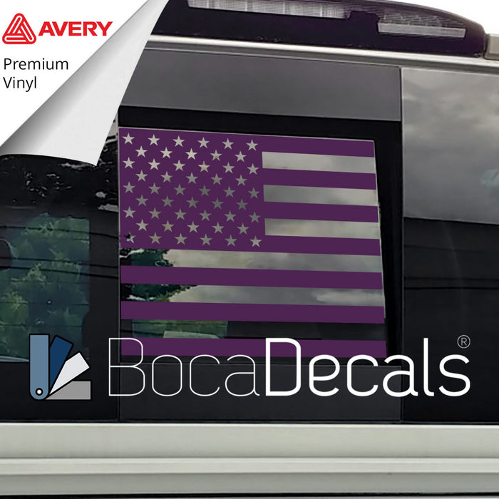 BocaDecals Precut Rear Middle Window American Flag Decal For 2013-2022 Nissan Titan