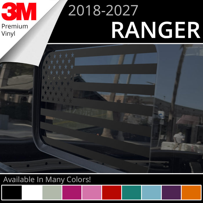 BocaDecals Precut Rear Middle Window American Flag Decal For 2018-2027 Ford Ranger