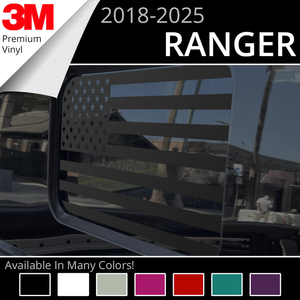 BocaDecals 2018-2025 Ford Ranger Rear Middle Window American Flag Deca