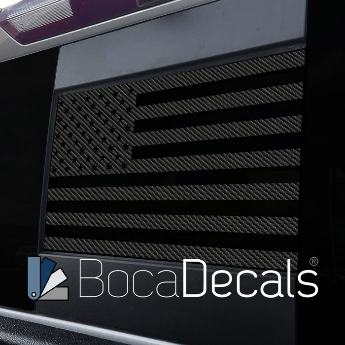 BocaDecals 2004-2018 Chevy Silverado and GMC Sierra 1500/2500/3500 Rear Middle Window American Flag Decal