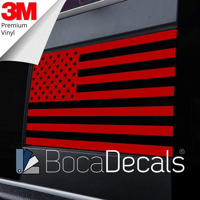 BocaDecals 2009-2025 Dodge RAM 1500/2500/3500 Rear Middle Window American Flag Decal