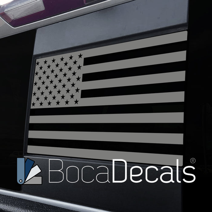 BocaDecals 2004-2018 Chevy Silverado and GMC Sierra 1500/2500/3500 Rear Middle Window American Flag Decal