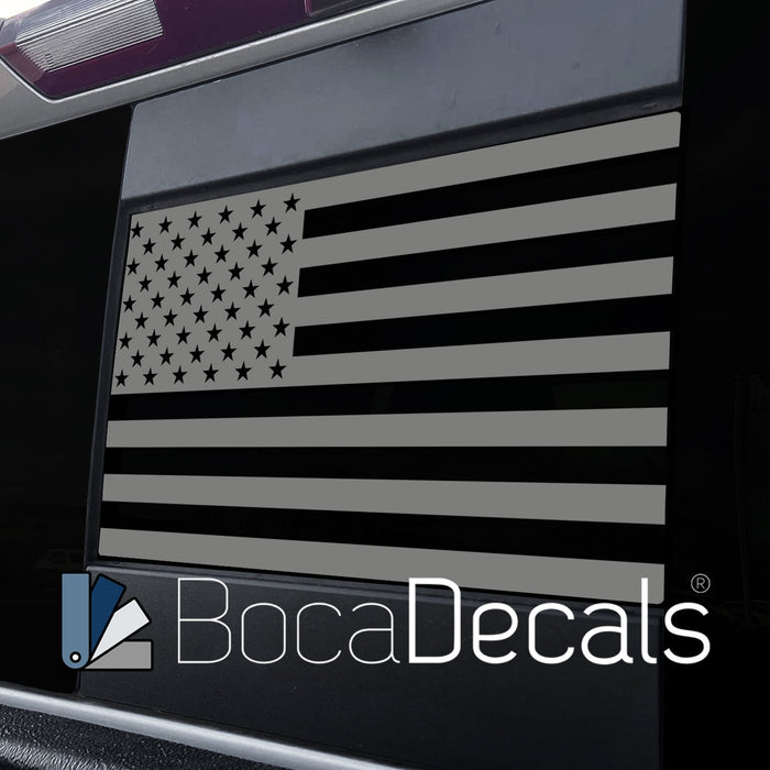 BocaDecals 2019-2025 Chevy Silverado and GMC Sierra Rear Middle Window American Flag Decal