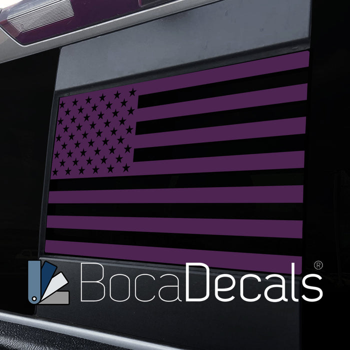 BocaDecals 2004-2018 Chevy Silverado and GMC Sierra 1500/2500/3500 Rear Middle Window American Flag Decal