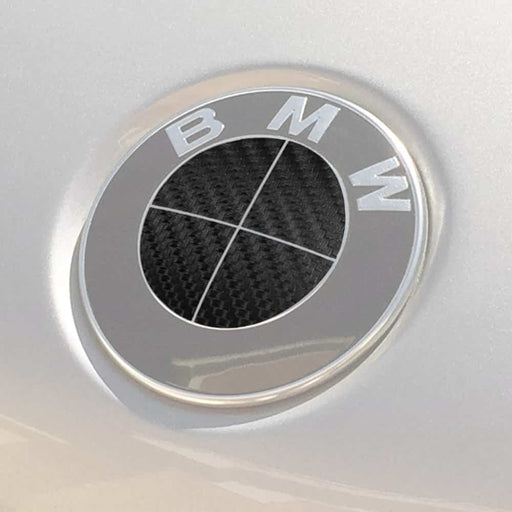 BMW Black Carbon Fiber Emblem Logo Decals