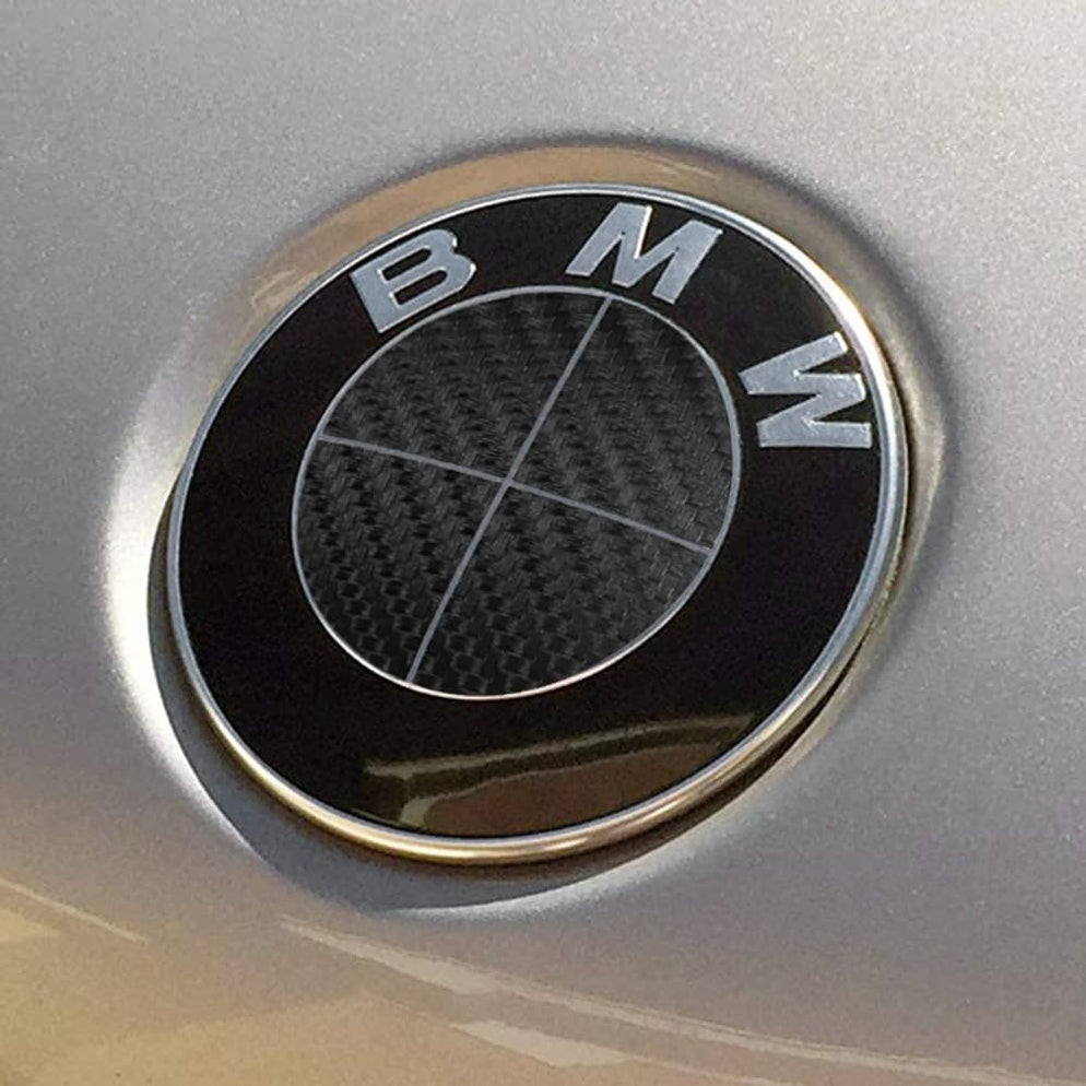 BMW Emblem Logo Overlay Decal Roundels (Black Carbon Fiber) — BocaDecals