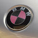 BMW Pink/Black Carbon Fiber Emblem Logo Decals