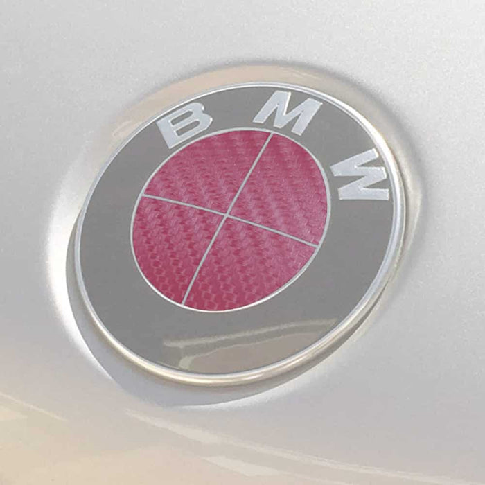 BMW Pink Carbon Fiber Emblem Logo Decals