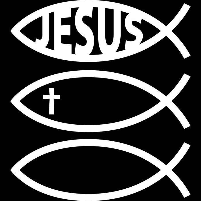Ichthys Jesus Fish Christian Religious Decals (3 Pack)