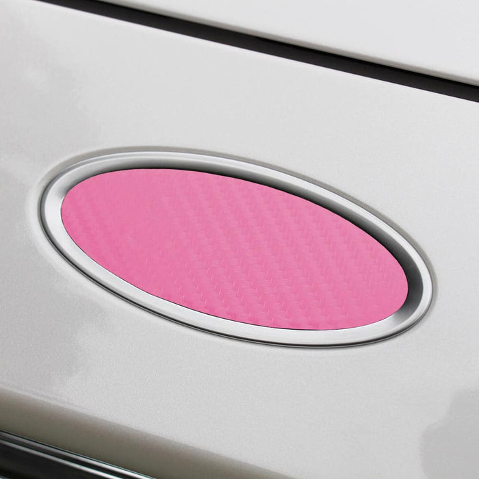 BocaDecals 2013-2020 Ford Fusion Solid Carbon Fiber Oval Decal Emblem Inserts