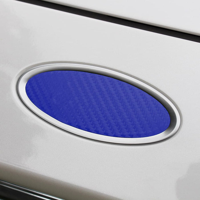 BocaDecals 2013-2020 Ford Fusion Solid Carbon Fiber Oval Decal Emblem Inserts