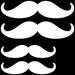 White Mustache Decals