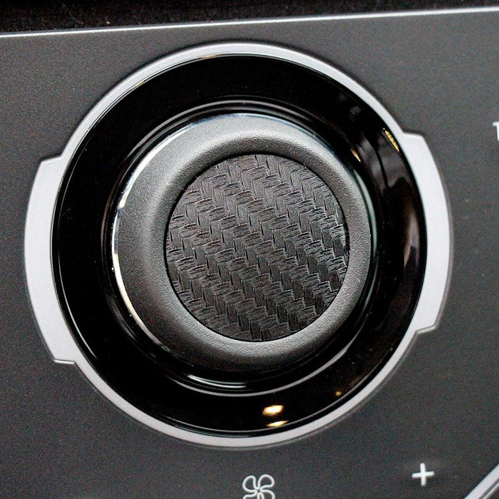 2015-2019 Ford Edge Carbon Fiber Push Start & Volume Button Inserts (Black)