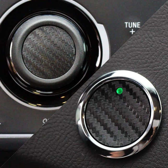 2015-2019 Ford Edge Carbon Fiber Push Start & Volume Button Inserts (Black)