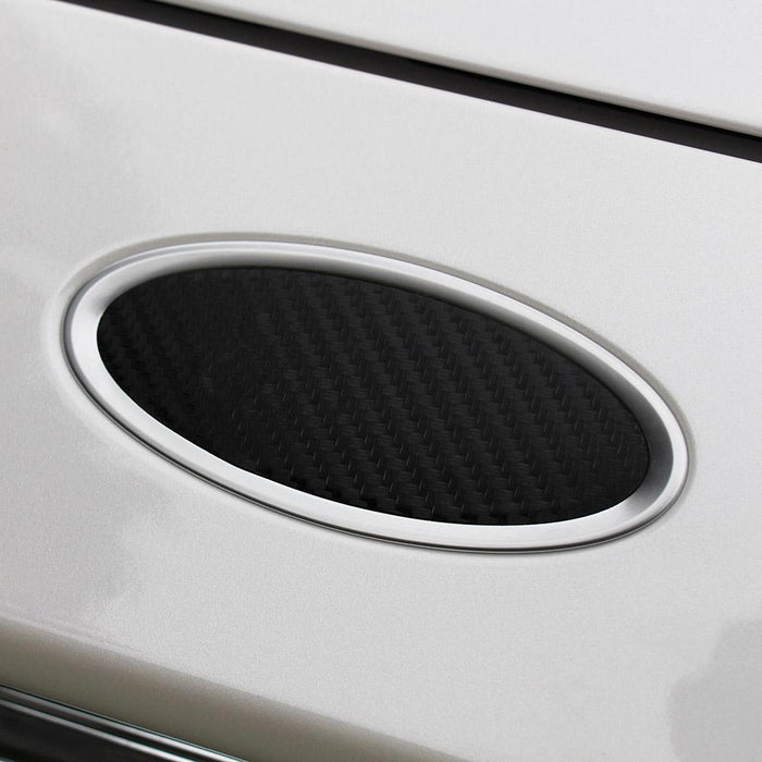 2013-2019 Ford Fusion Solid Carbon Fiber Oval Decal Emblem Inserts (Black)