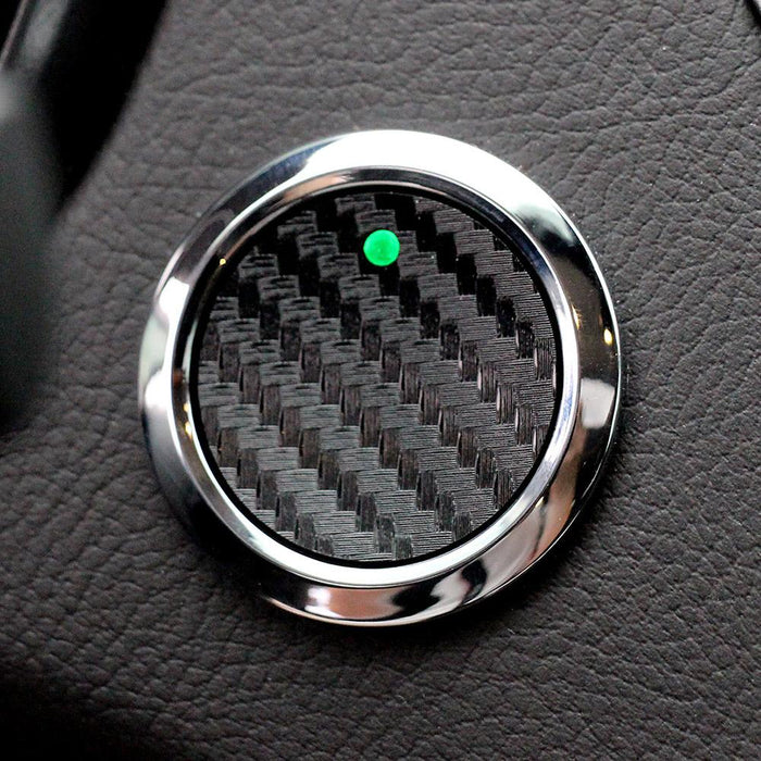 2015-2019 Ford Edge Carbon Fiber Push Start & Volume Button Inserts (Black)