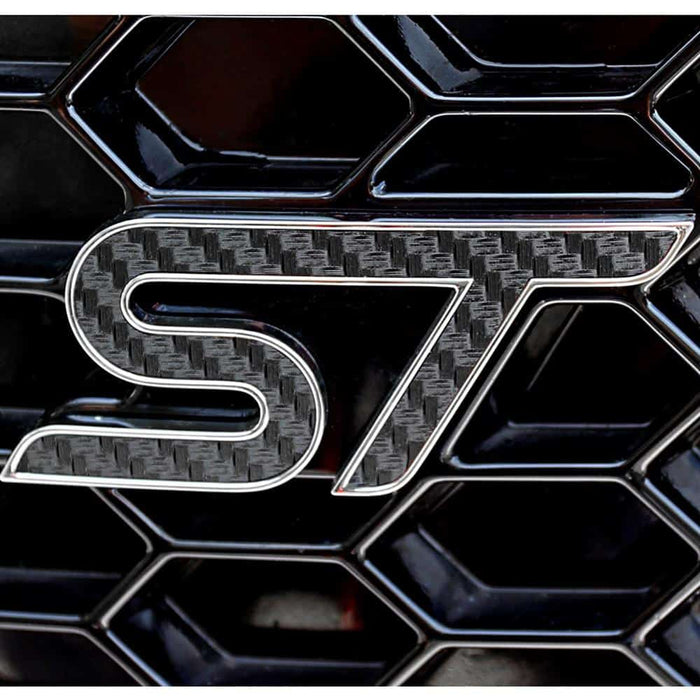 2013-2019 Fiesta ST Carbon Fiber Emblem Decal Inserts (Black)